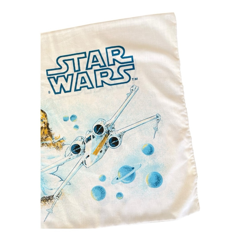 Vintage Star Wars Pillow Case Standard 1977 Muslin Luke R2D2 Leia - Picture 7 of 7